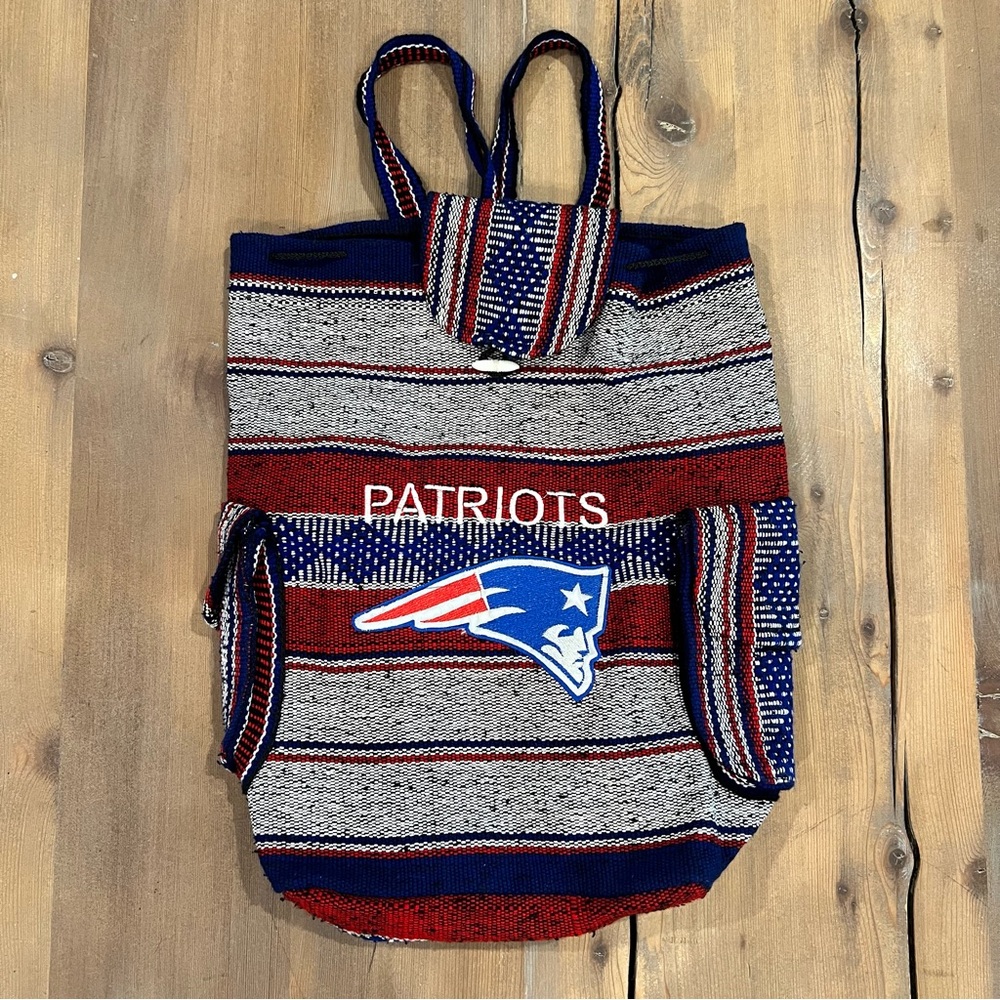 Patriots Striped Canvas Tote Bag